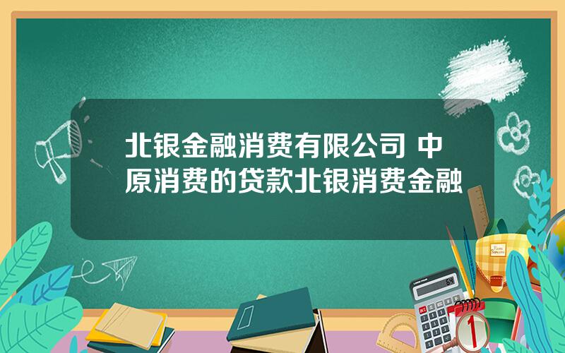 北银金融消费有限公司 中原消费的贷款北银消费金融